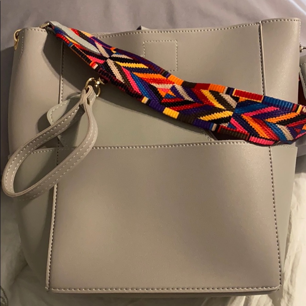 Grey shoulder/crossbody purse